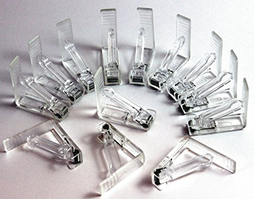 K&B Vertrieb Tischtuchklammern 12 Stück Kunststoff transparent Tischklammer Tischdeckenklammer 372