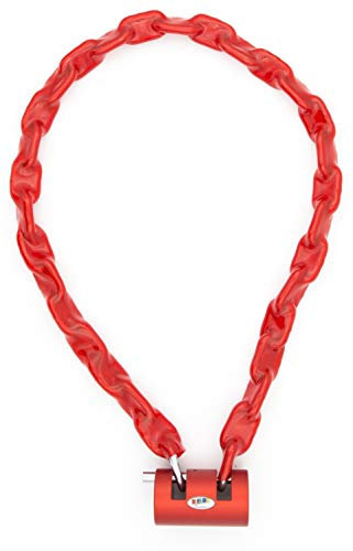 Rielda SH3 - Candado de aluminio con cadena térmica de 80 cm para bicicleta y moto, reprogramable, 100% fabricado en Italia, barra de cierre de acero templado