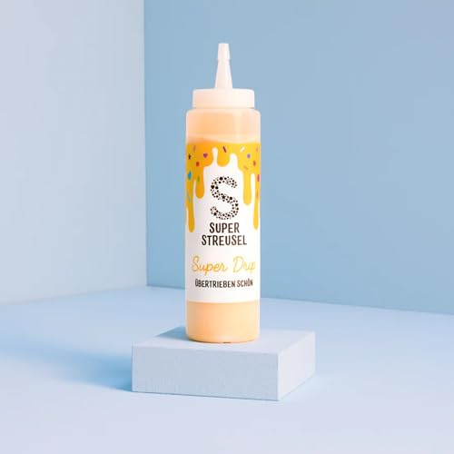 Super Streusel SuperDrip Gelb - Drip Cake Glasur Kuchenglasur Schoko (300g) | Fertige Cake Drip Glasur für Torten, Cupcakes, Cake Pops & Plätzchen, Zuckerschrift in der Flasche