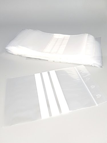 Sachet fermeture Zip - 3 Bandes Blanches - Lot de 100-50 microns (150mm x 180mm)