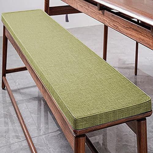 Zoomlie Coussin de banc de jardin avec passepoil 2/3/4 places, avec sangles antidérapantes pour terrasse, balcon, baie vitrée, cuisine (vert, 100 x 30 x 4 cm)