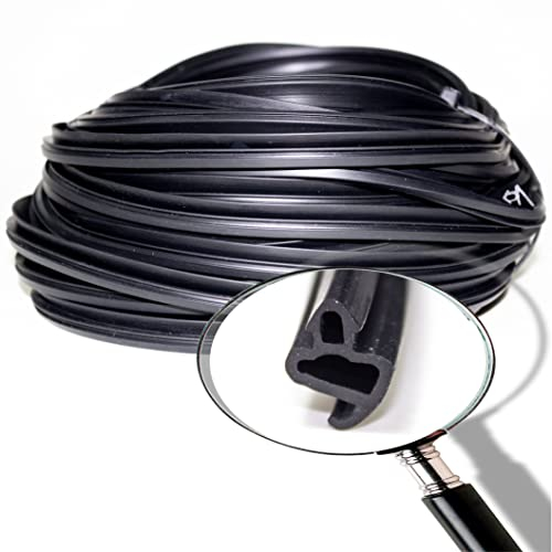 Burlete de aluminio S-1150 (10 m) – Burlete EPDM negro de calidad, aislante térmico y acústico para puertas y ventanas, perfecto para sellar y proteger contra corrientes de aire y polvo.