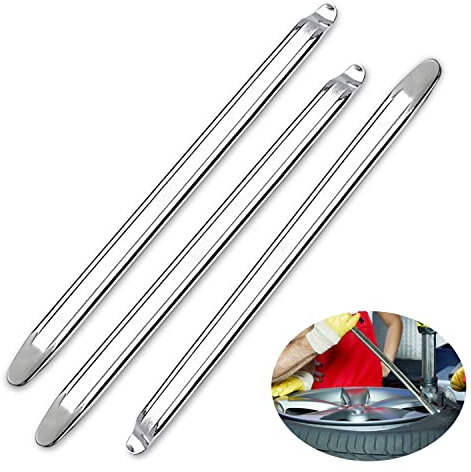 Jesdavan Reifenmontierhebel, 3 Stücke Reifenheber, Silber Montiereisen, Reifenheber Fahrrad Metall, Rostschutz Reifenmontierhebel Geeignet für Autos Fahrräder Motorräder Dreiräder