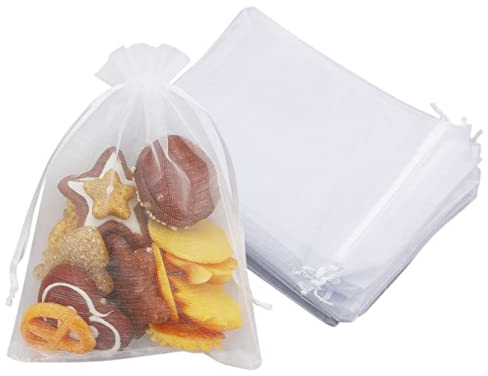SZCXDKJ 20 Stück Hochzeits-Organzabeutel – 13 x 18 cm, große Geschenk-Organzabeutel – Organzabeutel mit Kordelzug, die als Hochzeitsbeutel, Schmuckbeutel, Geschenkbeutel verwendet werden