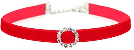 Gualiy Choker Damen Halsband, Samt Halsband Damen Schwarz Kreis Herz Quadrat mit Zirkonia Choker Gothic Halsband 37cm Halskette Tattoo Choker