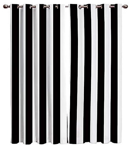 HYFBH Gestreifte Fenstervorhänge, schwarz-weiße vertikale Streifenvorhänge, 3D-Eingangstrennwand, Schlafzimmertür, hängender Vorhang, Heimdekoration WxH/2x260x260cm vorhänge