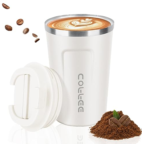 shallyong Tazza Termica Caffe 380ml, Tazza Termica Da Viaggio In Acciaio Inox per Caffè Freddo e Caffè Caldo