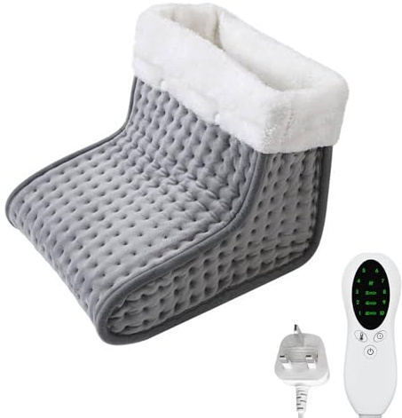 Electric Foot Warmer for Women and Men, Cold Feet Warmers, Cosy Heated Foot Warmer for Cold Feet with 10 Heat Settings and 3 Timer Settings, Heating Pad for Foot, Machine Washable Lining