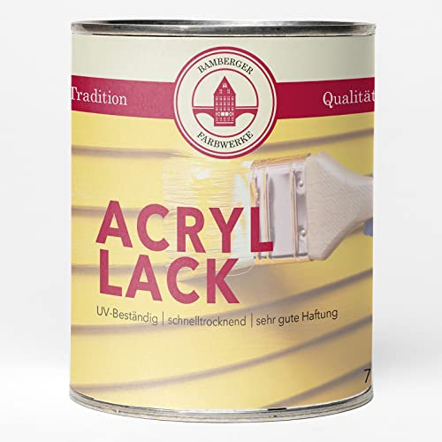 Bamberger Farbwerke Acryllack, Buntlack für Innen und Außen (Taubenblau glänzend, 750ml)