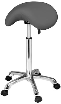 BEAUTEK Sadelpall 1022 SF – Ergonomisk arbetsstol, justerbar höjd med högkvalitativa hjul, robust konstruktion, främjar en hälsosam hållning, perfekt för salonger, kontor, kliniker (grå)