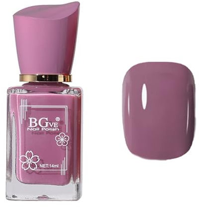 Purple Nail Varnish - Pastel Dusty Pink Nail Polish - Hot Pink Cherry Blossom Strawberry Polish - Natural Look Quick Dry Nail Varnish - No Need UV Nail Paint for DIY Nail Art Manicure at Home