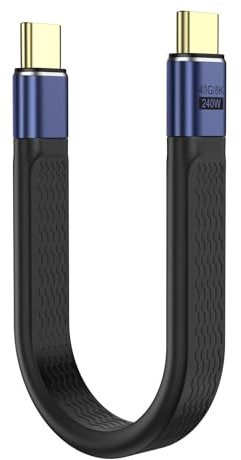 MoKo 5 Zoll Kurzes USB-C Kabel, USB-C Zu USB-C Kabel | 240W, 40Gbps, 8K@60Hz, USB 4.0 Kompatibel Mit Thunderbolt 4/3, Unterstützt OTG, 8K Display