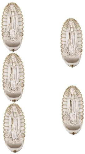 Amosfun 5pcs Catholic Holy Water Font Wall Hanging Home Decor Religious Symbol