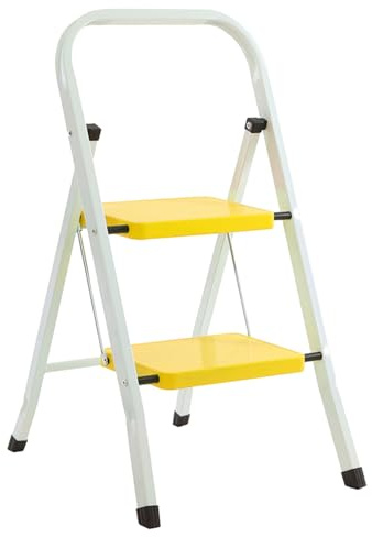 Step Ladder 2 step Portable Foldable Household Folding Ladder Wide and Deep Safety Steps TUFFMATE