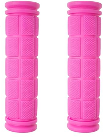 Buaak 1 par halkfria cykelhandtag, gummihandtag, för Hudora skoter handtag ersättning, gummihandtag cykelstyre för racing, stadscykel, BMX (rosa, 22 mm)