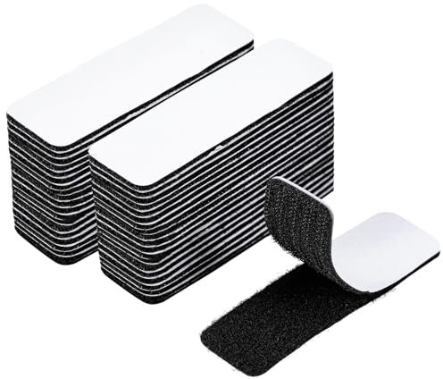 40 Pack Hook and Loop Tape Heavy Duty 1x4 Inch Double Sided Strips Strong Tape Self Adhesive Reusable Hook Loop Mounting Tape for Walls Doors Tables