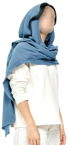 Mittelalter Halstuch Damen Herren Kapuzenschal,2-in-1-Anzug Pullover Mütze Schal,Lange Große Schal Shawl 120cm,Halstuch Tuch Kopftuch Renaissance,Weich Schal Stola Für Herbst und Winter,Meeresblau