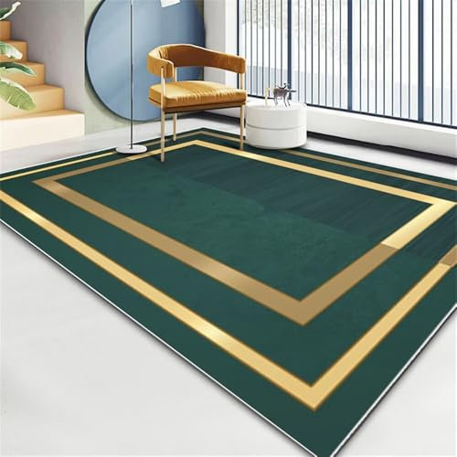 RUGMRZ Teppiche Für Schlafzimmer Wohnzimmer Sofa Schlafzimmer Flur Innendekoration rutschfest Und Schmutzabweisend Schöne Deko Grün Teppich Geometrisches Muster Balkon Dekoration Teppiche Für Schlafz