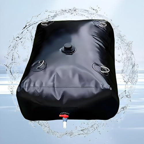 Barriles de lluvia, tanque de agua portátil, barriles de lluvia para recolectar agua de lluvia de la canaleta, duraderos, resistentes y estables, adecuados para la recolección (Black,3 * 2 * 0.85m)