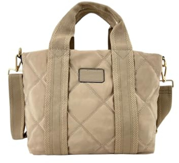 MODELISA - Bolso De Hombro Y Mano Acolchado Con Correa Cruzada Estilo Casual Mujer (Caqui)