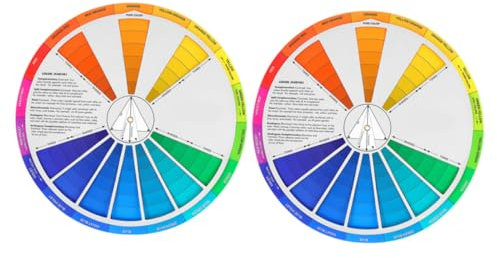Veemoon 2pcs Card Gradient Wheel Learning Art Class Teaching Tool Mixing Guide for Painting Wheels and Standard Card