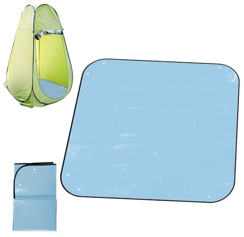 Lyreh Camp Shower Tent Floor Mat, 39.4x39.4in Changing Tent Bottom Pad Portable Pop-Up Changing Tents Base Outdoor Privacy Tents Damp Mat for Prevent Dirtying (Blue)