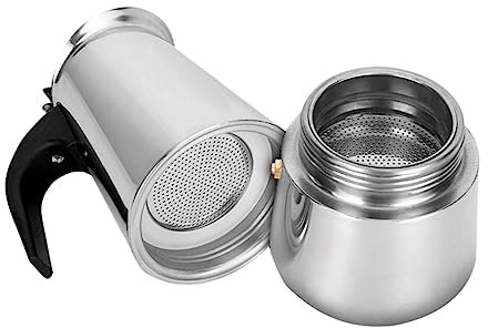 GOOHOCHY Caffettiera Espresso Acciaio Inossidabile Macchina per Portatile con Antiscottatura Adatta per Piano Induzione per Uso