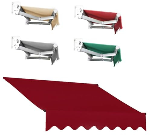 Tetto di ricambio in tessuto impermeabile con protezione UV, 400 x 250 cm, per tendone da sole per esterni, per terrazze e terrazze, colore: verde e rosso