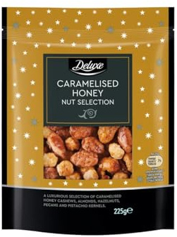 FAKHRI Caramelised Honey Nut Selection 225g – Sweet Roasted Nuts with Honey Glaze for Snacking, Lunchboxes & Parties