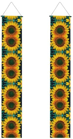 Regenbogen-Sonnenblumen-Druck, Veranda-Banner für Thanksgiving, Indoor-Banner für Haustür, für alle Feiern