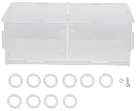 Box Incubatrice per Rettili in Acrilico, Trasparente 19x11x7,2cm - Facile Pulizia, Doppia Apertura, Ideale per Nutrire Grilli e Insetti
