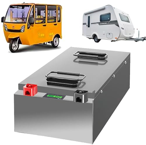 JHKJ Batería de fosfato de Hierro y Litio de 60V, 35Ah, 45Ah, 65Ah, 85Ah y 105Ah para Triciclo, batería LiFePO4 de Ciclo Profundo de 60V para autocaravanas y Casas flotantes con BMS.,60v65ah