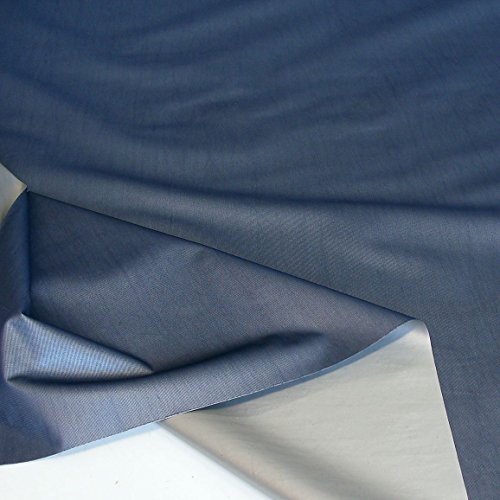 TOLKO Sonnenschutz Verdunkelungsstoff mit Thermo-Beschichtung | 100% Lichtdichter Stoff | Gardine Verdunkelungsvorhang Verdunklungsrollo Fensterfolie Folie | Stoffe zum Nähen Meterware (Dunkelblau)