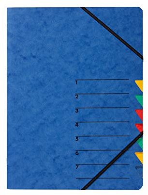 Pagna 24131-05 Ordnungsmappe Easy, Pressspan, A4, 12 Fächer, buntes Register (A4, Blau, 5)
