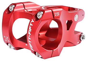 FIFTY-FIFTY Aluminum Alloy Mountain Bike Stem for 1-1/8 Steer Tube 31.8mm Handlebar, Short Handlebar Stem for All Mountain, MTB, Downhill, Freeride (35mm, Red)
