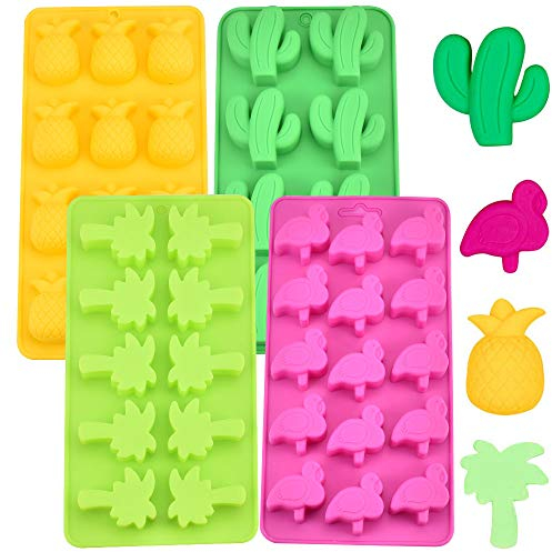 CODIRATO 4 Pezzi Stampi in Silicone Stampi per Cioccolatini Stampi per Caramelle da Forno per Cubetti di ghiacciaio, biscotti, Praline, Zuccherini(21 * 10.5 * 2CM)
