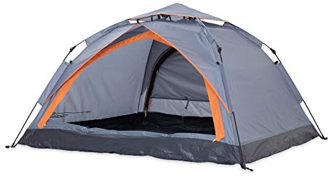 Where Tomorrow Tenda da Campeggio Resistente e Leggera Pop Up per 3 Persone con 2 ingressi 215x195x120cm - Grigio