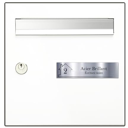 Plaques A Graver Plaque Boîte aux Lettres Personnalisée – Nom et Numéro de Maison Gravés – PVC Adhésif Anti-UV – 9 Couleurs