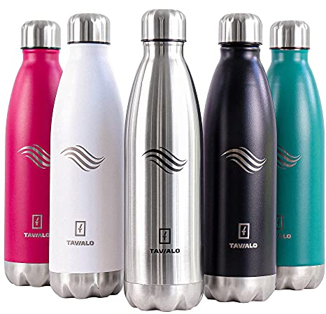 TAVIALO Premium Edelstahl Trinkflasche 0,75L – Isolierflasche 0,5L/0,75L/1L, BPA-frei, Kohlensäure-geeignet, Doppelwand, hält Getränke 24h kalt & 12h heiß – für Sport, Reisen & Outdoor (Silber)