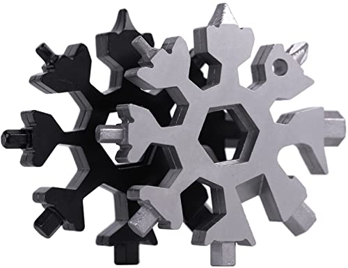 Snowflake Multitool 2PCS 18 in 1 Stainless Steel Snowflake Multi Tool Gadgets for Outdoor Travel Camping Daily, Stocking Stuffers for Men,Christmas Gifts Ideas from Wife Girlfriend