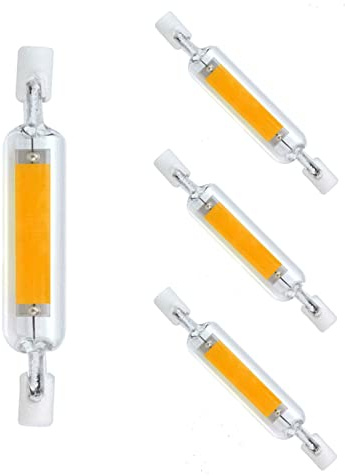 Edearkar R7S 78mm LED Bulb 10W Double Ended LED Dimmable COB Flood Light(100W Halogen Equivalent), Warm White 3000K, Dimmable, R7S Floodlight, 110-130V for Landscape Light, Home, School, Pack of 4.