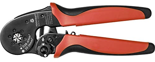 TOOLCRAFT Crimpzange I Crimpwerkzeug I Crimpen I Presszange I Aderendhülsenzange I Kohlenstoffstahl I Schnellverstellung I Elektroinstallation