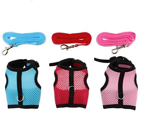 Hemobllo Lovely Bunny Vest and Leash Pets Breathable Soft and Wear-resistant and Ferret Vest Leash for Daily Walks and Outdoor Adventures