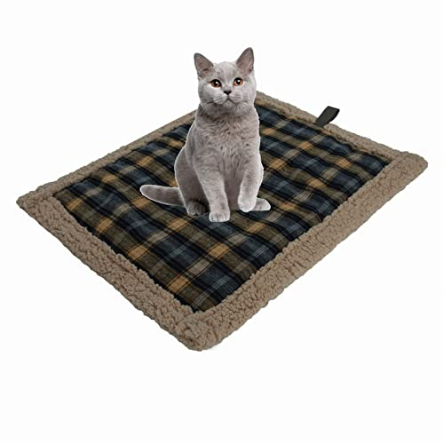 GIBZ Sherpa Selbstheizende Decke für Katze und Hunde Waschbar Weich Wasserdicht Wärmedecke für Haustierbetten, 76×58cm
