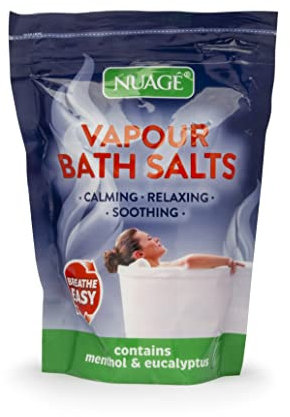 Nuage Vapour Bath Salts with Menthol and Eucalyptus Essential Oils - 450g, Calming - Relaxing - Soothing