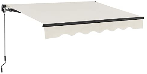 Juskys Store Banne 250 x 200 cm - Ombrage Terrasse et Balcon - Avec Manivelle et Support - Protection Solaire Articulé Beige