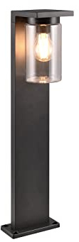 meineWunschleuchte Außen Sockelleuchte Schwarz, moderne Außenlaterne, | Höhe 65cm, mit E27 LED, Außenlampe Landhausstil Gartenlaterne Wegbeleuchtung von Terrassen und Gartenwegen IP44