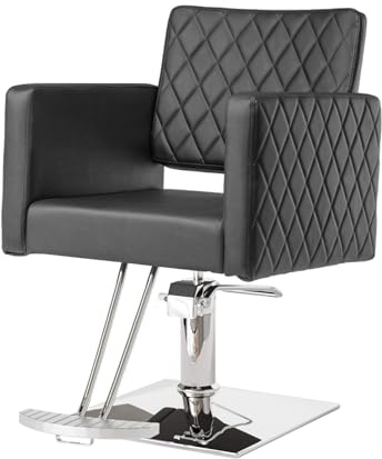 Bonnlo Salon Chair for Hair Stylist Wide Seat, Hydraulic Barber Chair with Aluminium Alloy Footrest, Black Hair Salon Chair Styling Heavy Duty, Beauty Spa Cosmetology Shampoo Hairdressing Equipment