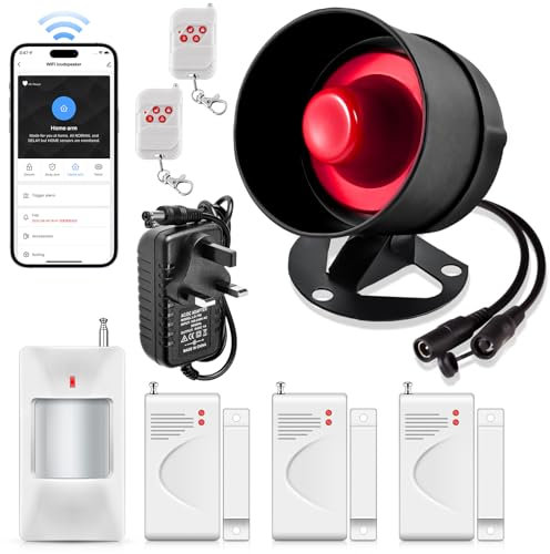Wireless Home Security System, Door Window Sensor Alarm System-wifi Home Security Systems Anti-theft 120DB Alarm, alarm system kit with Free Notification APP Control &Remote Control for Garage Shed