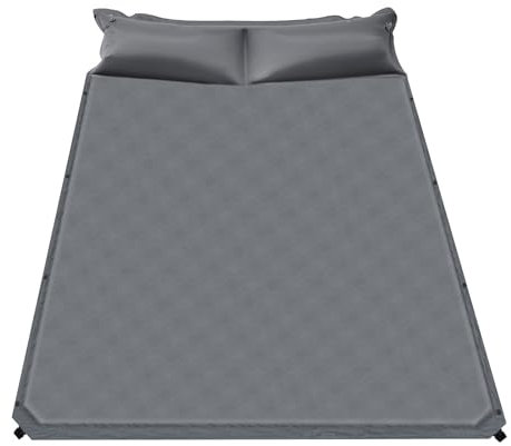 Loohacp Camping Aufblasbare Bett Faltbare Tragbare Matratze，Luftmatratze für Camping oder Heimgebrauch Automatisches Aufblasen Bett，Geeignet für 2 Person-192 * 132cm,Grau